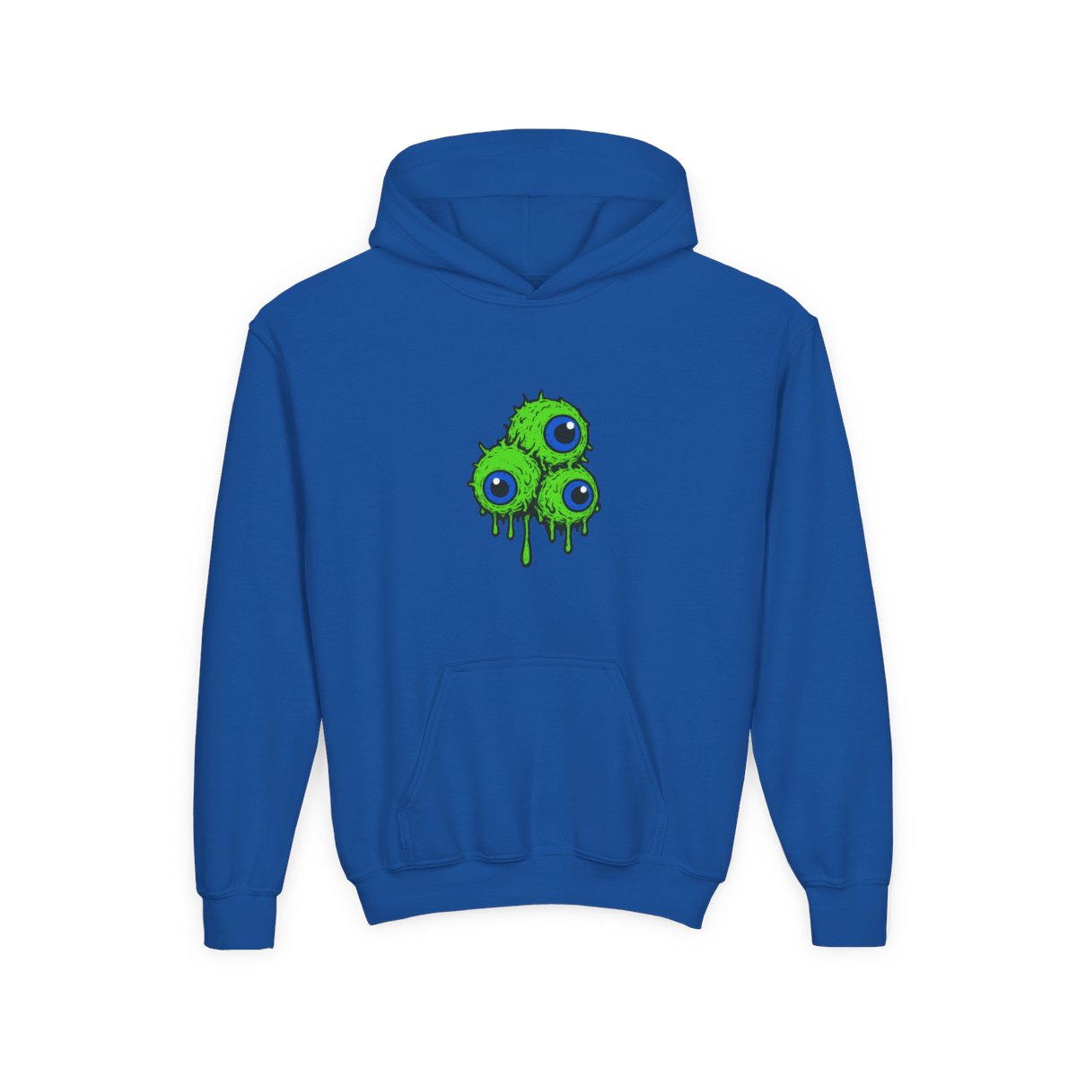 Eerie Dripping Septic Eyes Horror Graphic Kids Hoodie - alternate angle 5, merchandise